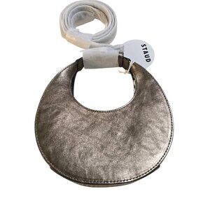 Staud Good Night Moon Aged Bronze Mini Handheld Bag With Shoulder Strap NWT